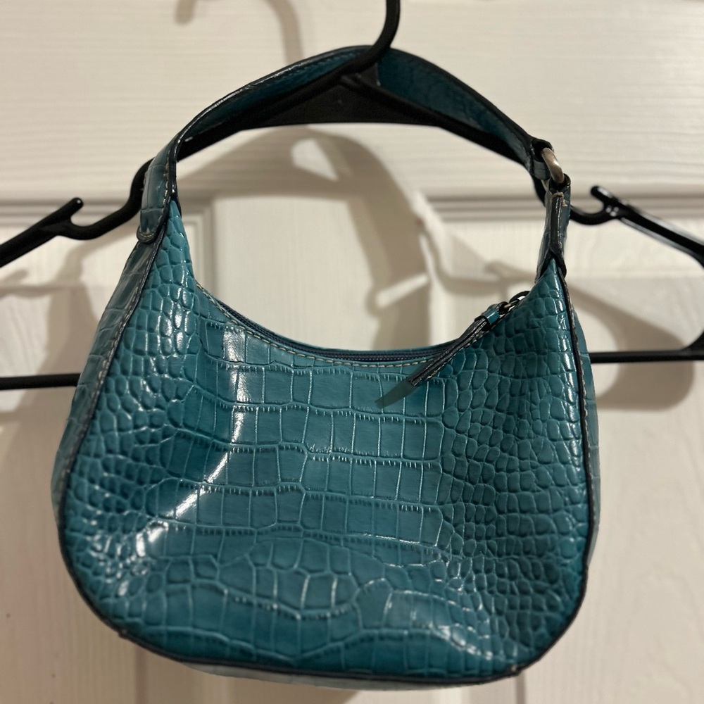 Nine West Teal Crocodile-Embossed Women's Bag